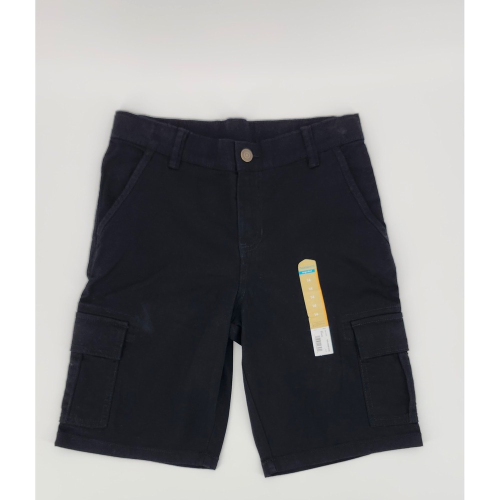 Thereabouts Boys Black Cargo Shorts Adjustable Waist Size 14 NWT Uniform